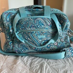 Vera Bradley Blue Travel Bag with Geometric Design